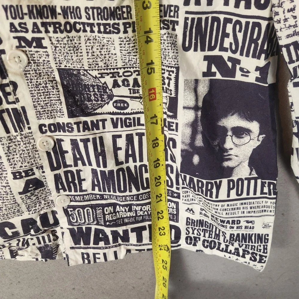 PBteen Harry Potter Pajama Set Unisex Medium Daily Prophet Newspaper Print